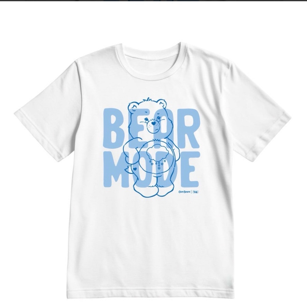 Care Bears x Lug Cotton T-Shirt – Grumpy Bear Blue (Bear Mode White) Small